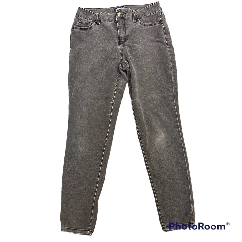 Blue Spice black faded high waist skinny denim jeans, 5 pockets, zipper fly, 11.